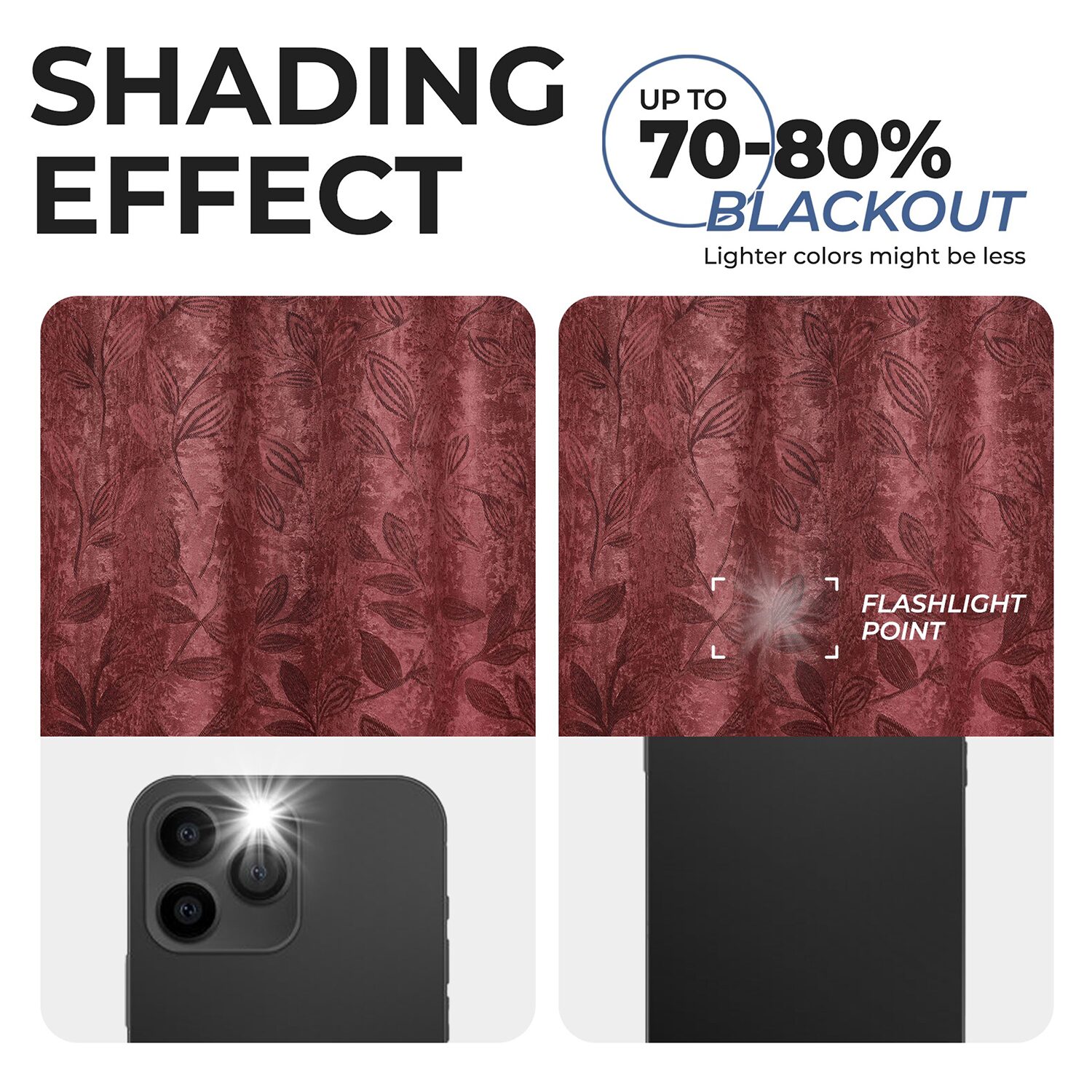SUPERIOR® Leaves Back Tab Energy Saving Room Darkening Set of 2 Curtain Panel