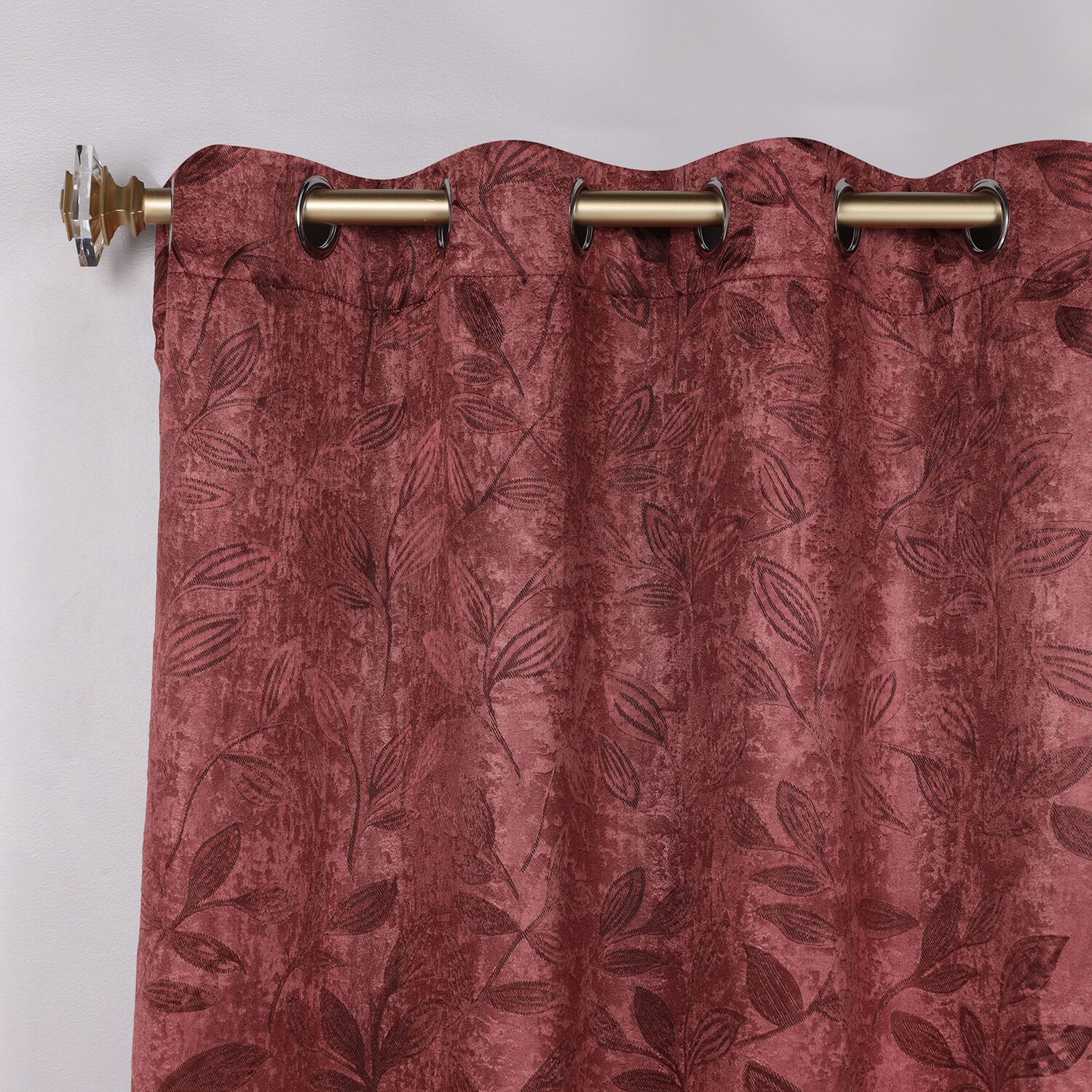 SUPERIOR® Leaves Grommet Top Energy Saving Room Darkening Set of 2 Curtain Panel