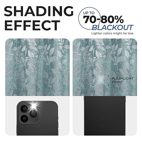 SUPERIOR® Leaves Grommet Top Energy Saving Room Darkening Set of 2 Curtain Panel
