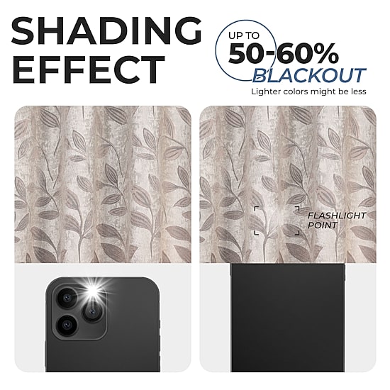 SUPERIOR® Leaves Grommet Top Energy Saving Room Darkening Set of 2 Curtain Panel