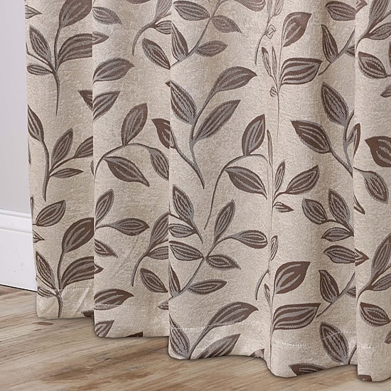 SUPERIOR® Leaves Grommet Top Energy Saving Room Darkening Set of 2 Curtain Panel