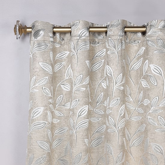 SUPERIOR® Leaves Grommet Top Energy Saving Room Darkening Set of 2 Curtain Panel