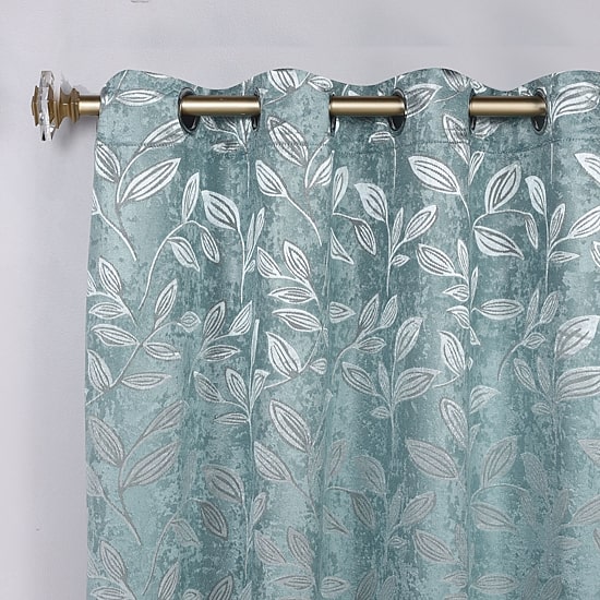 SUPERIOR® Leaves Grommet Top Energy Saving Room Darkening Set of 2 Curtain Panel