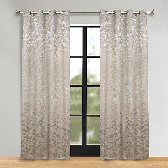 SUPERIOR® Leaves Grommet Top Energy Saving Room Darkening Set of 2 Curtain Panel