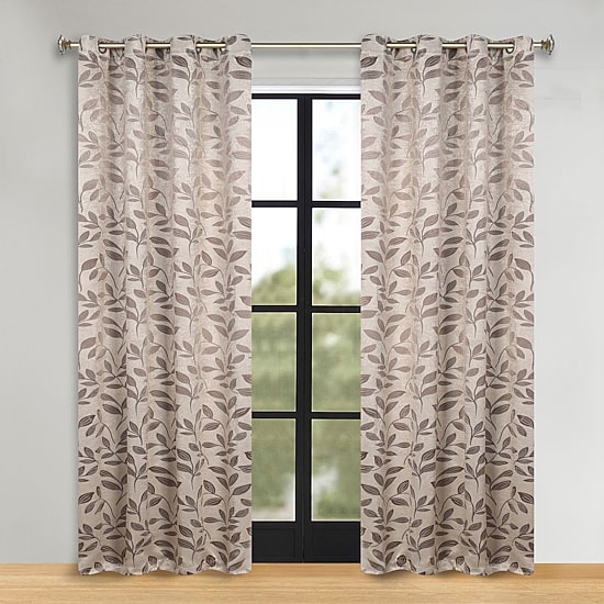 SUPERIOR® Leaves Grommet Top Energy Saving Room Darkening Set of 2 Curtain Panel
