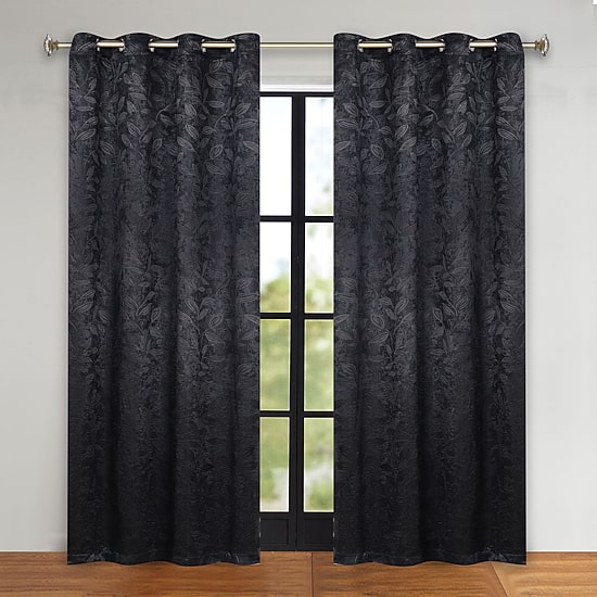 SUPERIOR® Leaves Grommet Top Energy Saving Room Darkening Set of 2 Curtain Panel