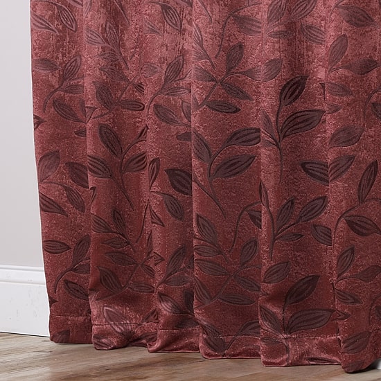 SUPERIOR® Leaves Rod Pocket Energy Saving Room Darkening Set of 2 Curtain Panel