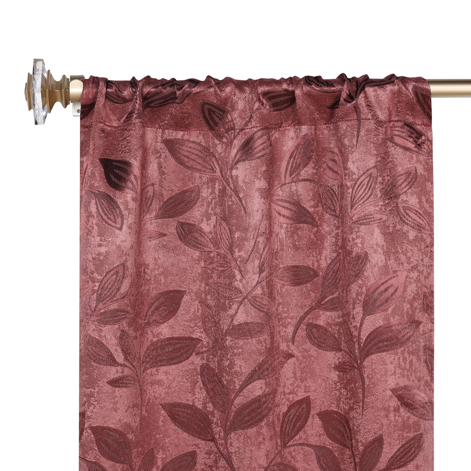 SUPERIOR® Leaves Rod Pocket Energy Saving Room Darkening Set of 2 Curtain Panel