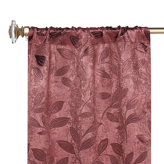 SUPERIOR® Leaves Rod Pocket Energy Saving Room Darkening Set of 2 Curtain Panel