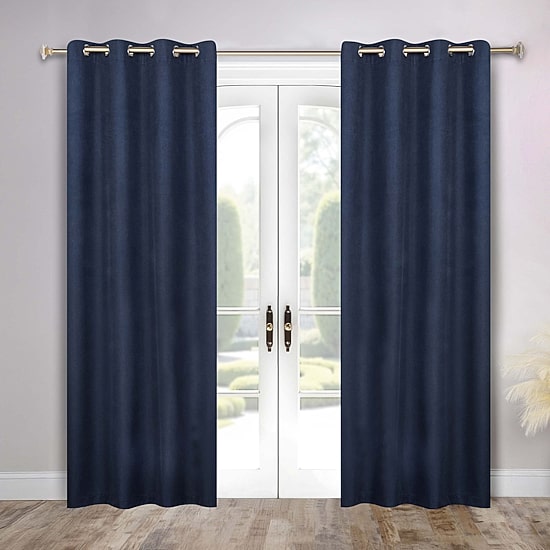 SUPERIOR® Neal Grommet Top 100% Blackout Set of 2 Curtain Panel