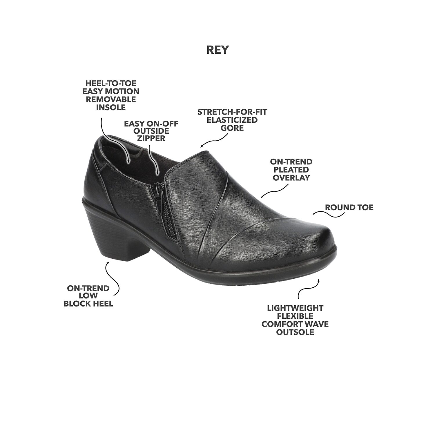 Easy Street Rey Womens Round Closed Toe Clogs