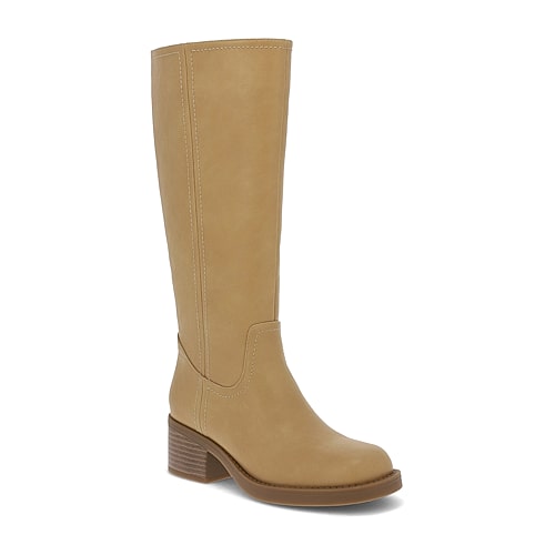 Mia Girl Womens  Stacked Heel Dress Boots In White