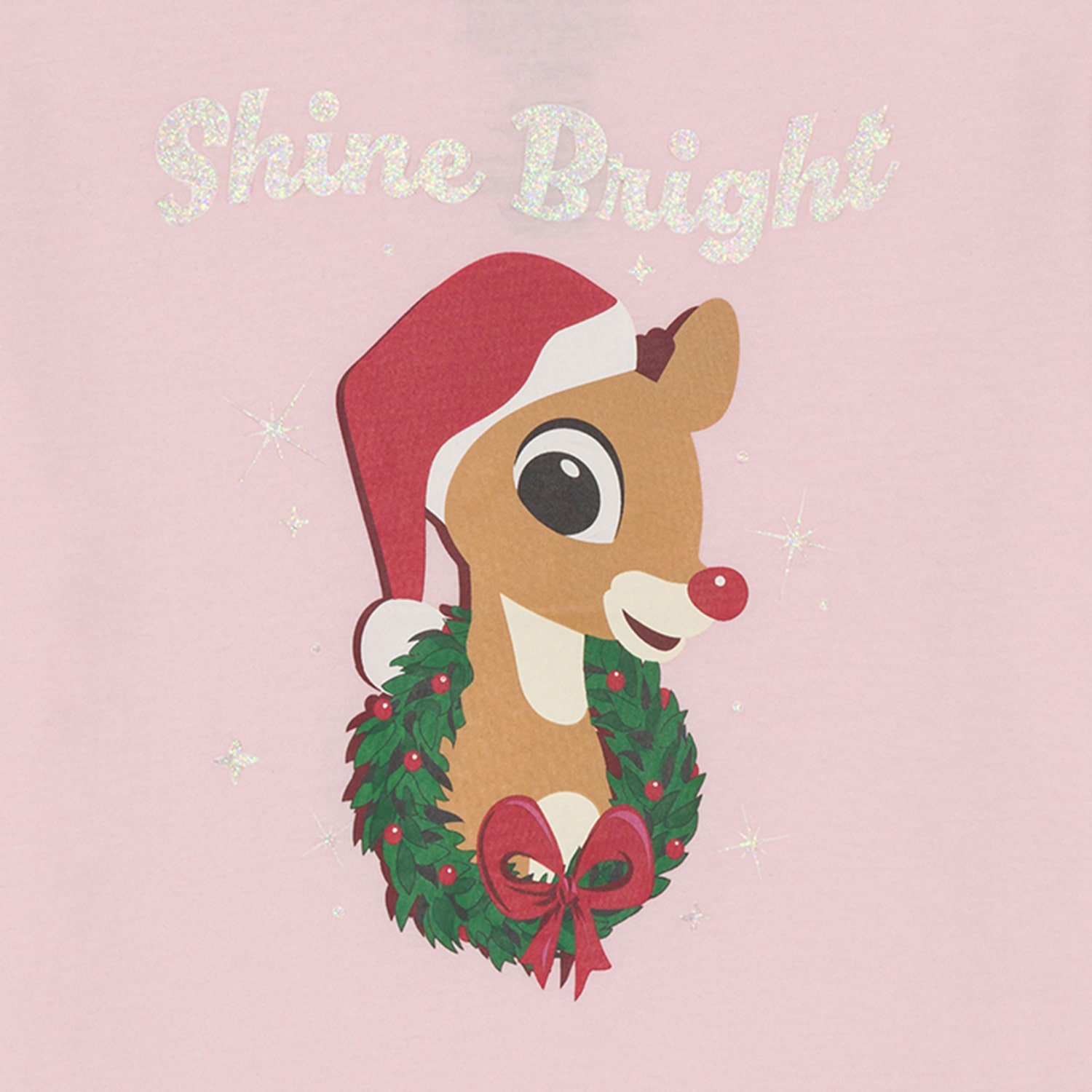 Little & Big Kid Girls Crew Neck Short Sleeve Regular Fit Rudolph Graphic T-Shirt