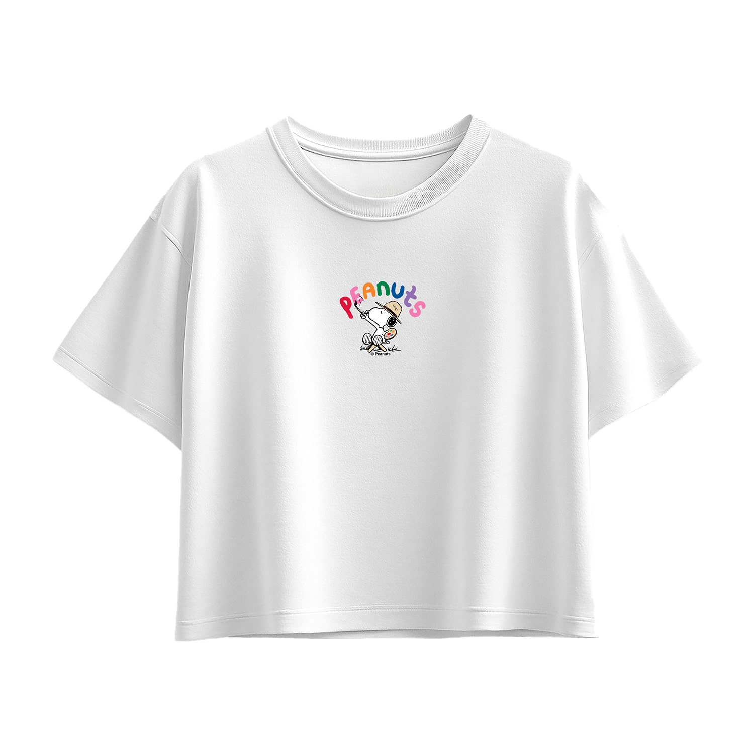 Painted Logo Big Kid Girls Crew Neck Short Sleeve Regular Fit Peanuts Snoopy Graphic T-Shirt
