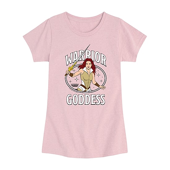 Warrior Goddess Tessa Big Kid Girls Crew Neck Short Sleeve Regular Fit Graphic T-Shirt