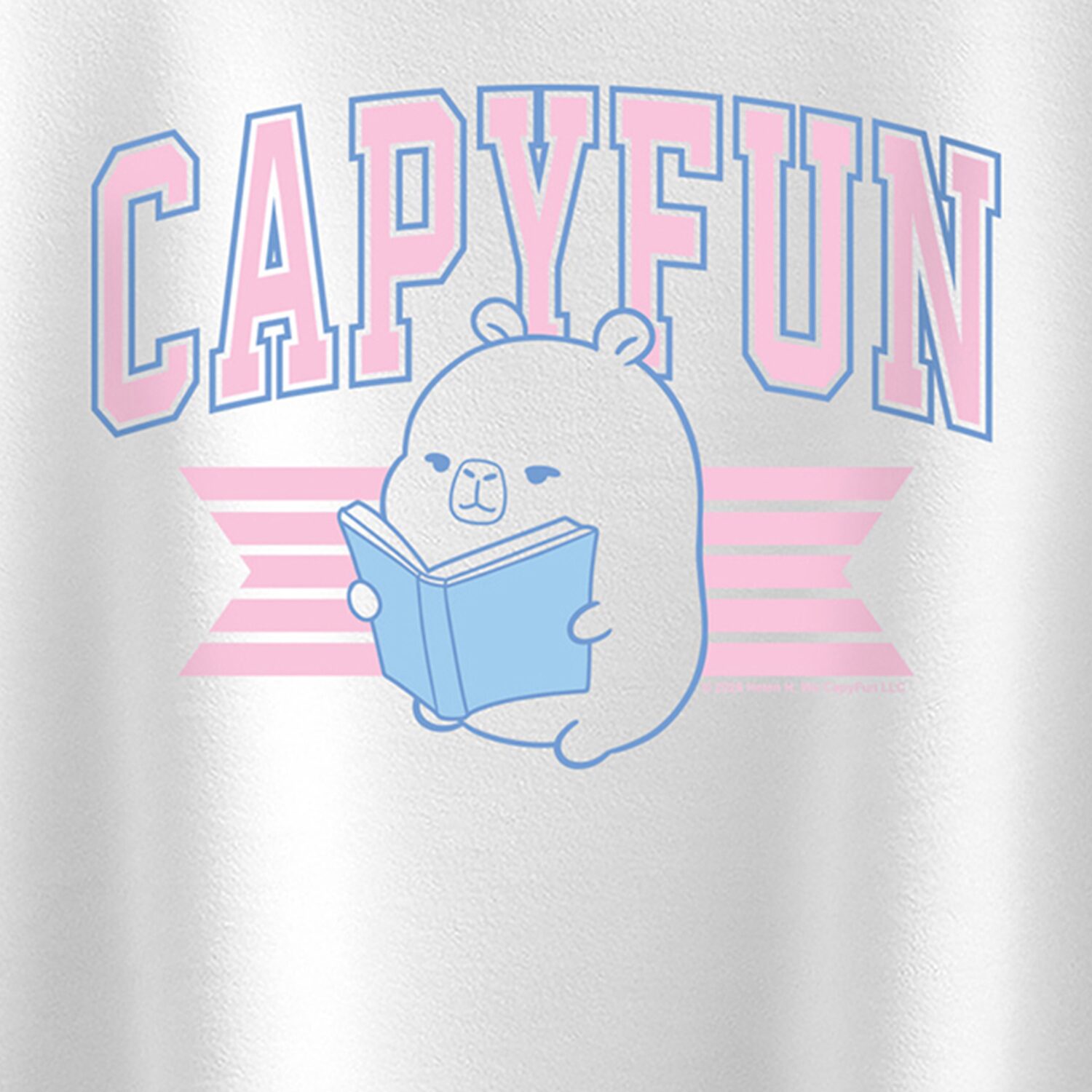 Capybara Book Collegiate Big Kid Girls Crew Neck Short Sleeve Regular Fit Graphic T-Shirt