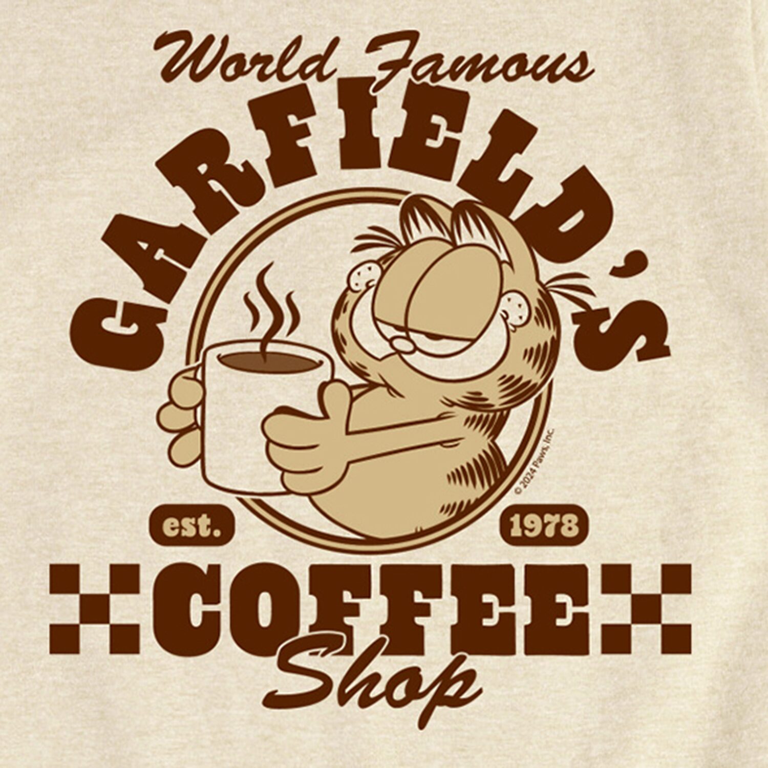 Coffee Shop Big Kid Girls Crew Neck Short Sleeve Regular Fit Garfield Graphic T-Shirt