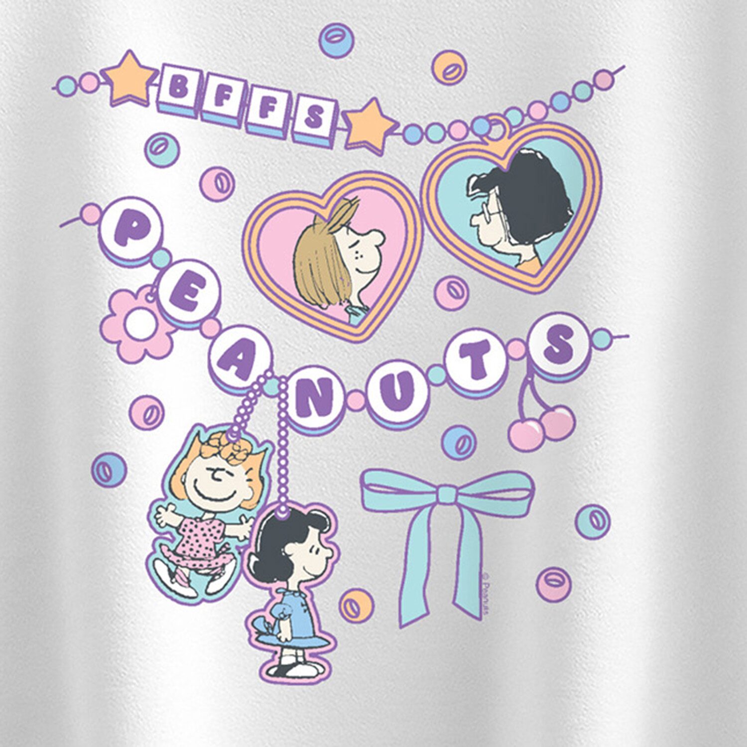 Marcy Peppermint Patty Friendship Bracelet Big Kid Girls Crew Neck Short Sleeve Regular Fit Peanuts Graphic T-Shirt