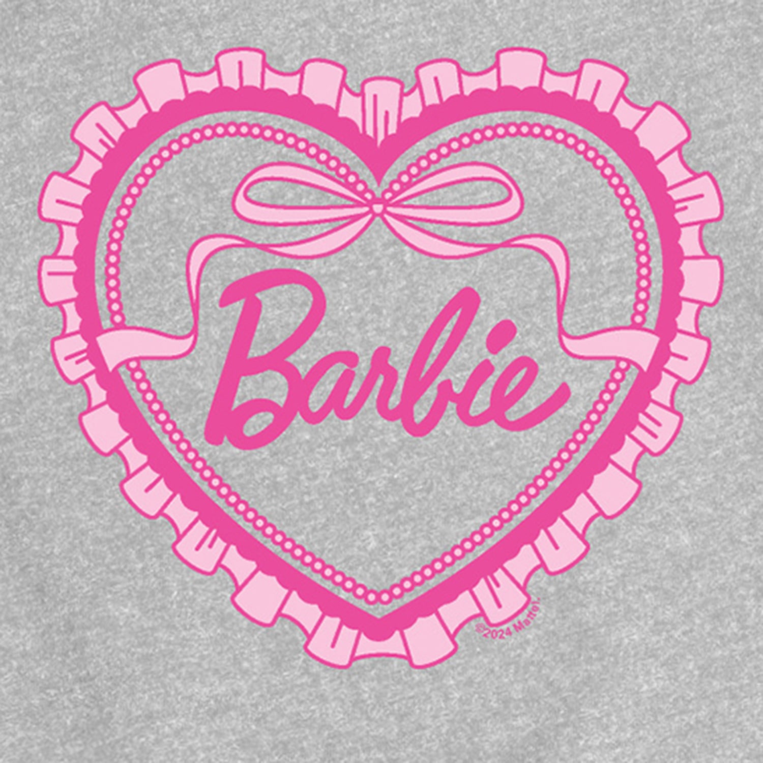 Coquette Heart Big Kid Girls Crew Neck Short Sleeve Regular Fit Barbie Graphic T-Shirt