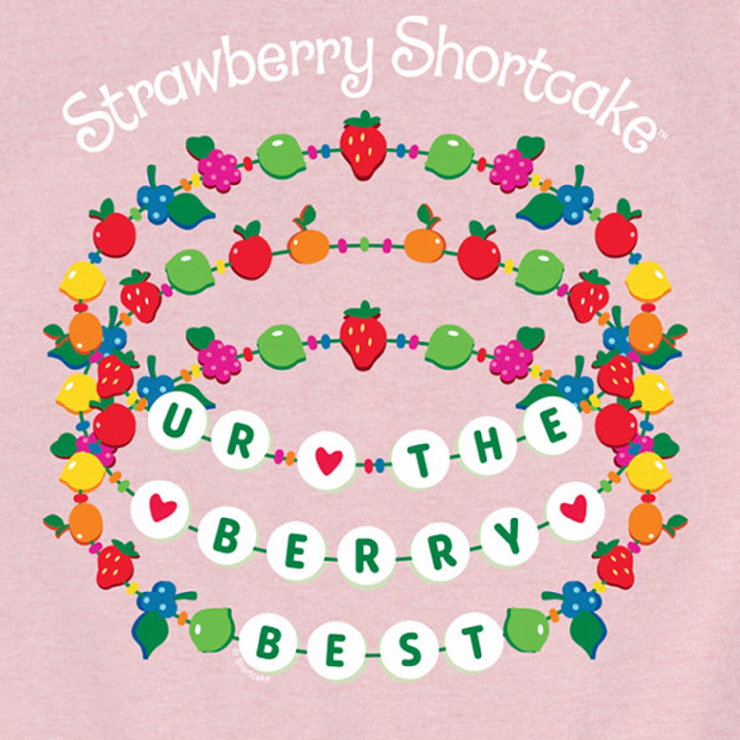 Berry Best Charm Bracelets Big Kid Girls Crew Neck Short Sleeve Regular Fit Strawberry Shortcake Graphic T-Shirt