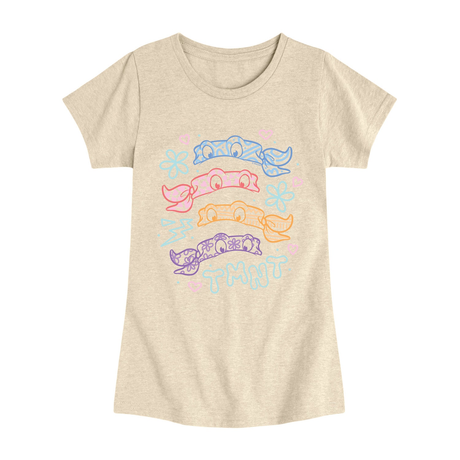 Leo Raph Donny Mikey Masks Big Kid Girls Crew Neck Short Sleeve Regular Fit Teenage Mutant Ninja Turtles Graphic T-Shirt