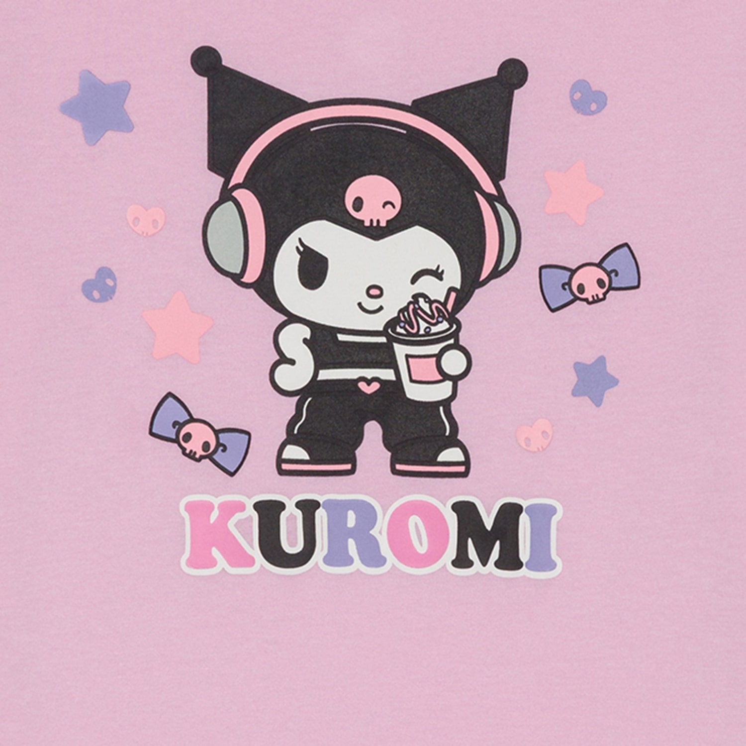 Little & Big Kid Girls Crew Neck Short Sleeve Regular Fit Kuromi Graphic T-Shirt