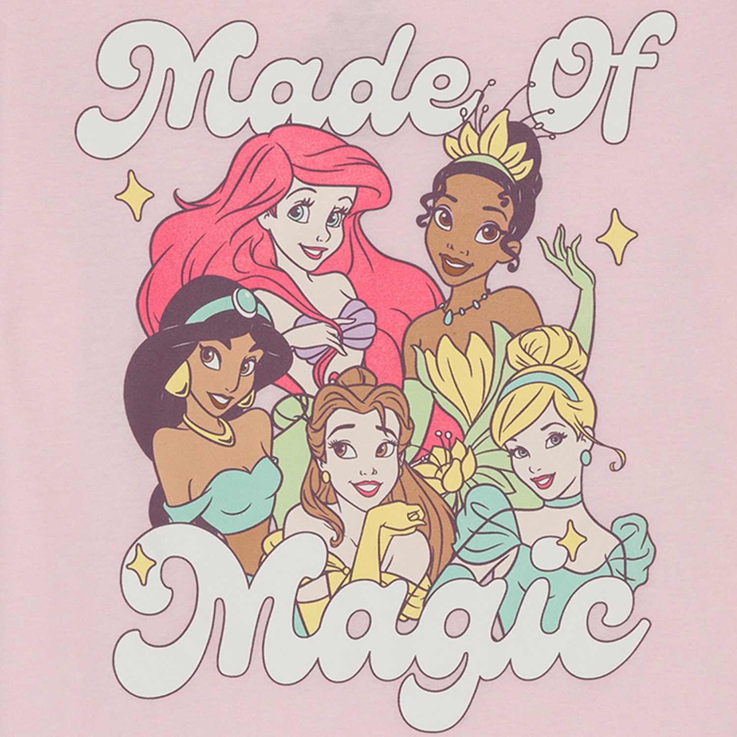 Little & Big Kid Girls Crew Neck Short Sleeve Regular Fit Princess Graphic T-Shirt