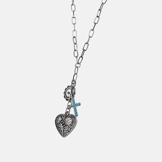 JS Jessica Simpson Womens Turquoise Turquoise Alloy 18 Inch Pendant Necklace