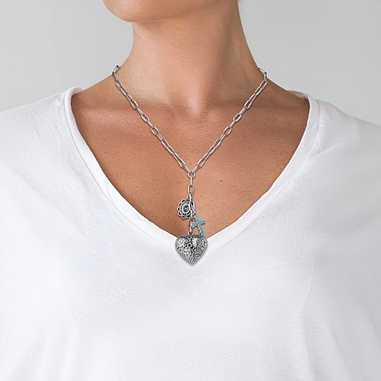 JS Jessica Simpson Womens Turquoise Turquoise Alloy 18 Inch Pendant Necklace