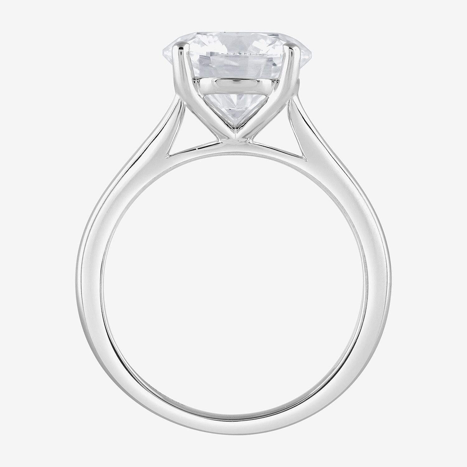 (G / Si1-Si2) Womens 3 1/2 CT. Lab Grown White Diamond 10K Gold Round Solitaire Engagement Ring