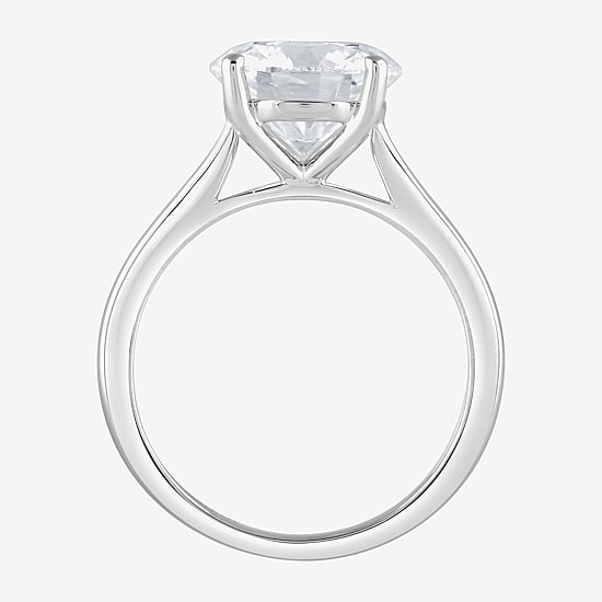 (G / Si1-Si2) Womens 3 1/2 CT. Lab Grown White Diamond 10K Gold Round Solitaire Engagement Ring