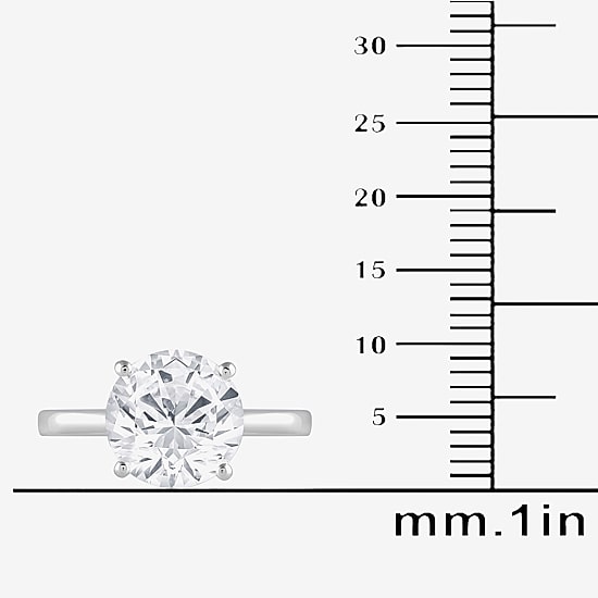 (G / Si1-Si2) Womens 3 1/2 CT. Lab Grown White Diamond 10K Gold Round Solitaire Engagement Ring