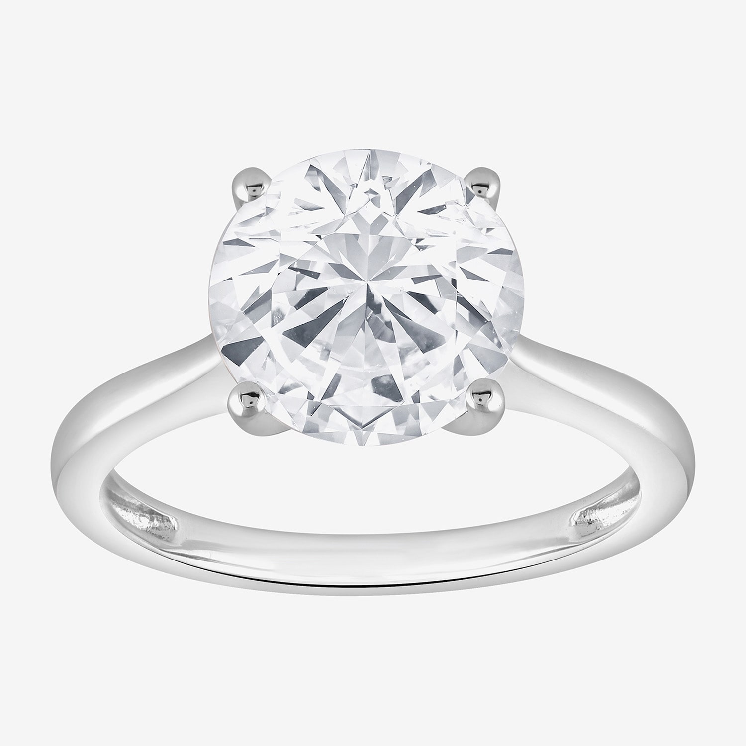 (G / Si1-Si2) Womens 3 1/2 CT. Lab Grown White Diamond 10K Gold Round Solitaire Engagement Ring