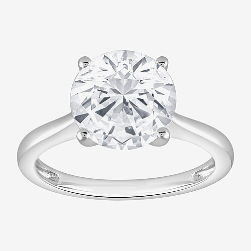 Modern Bride (g / Si1-si2) Womens 3 1/2 Ct. Lab Grown White Diamond 10k Gold Round Solitaire Engagement Ring