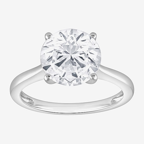 (G / Si1-Si2) Womens 3 1/2 CT. Lab Grown White Diamond 10K Gold Round Solitaire Engagement Ring