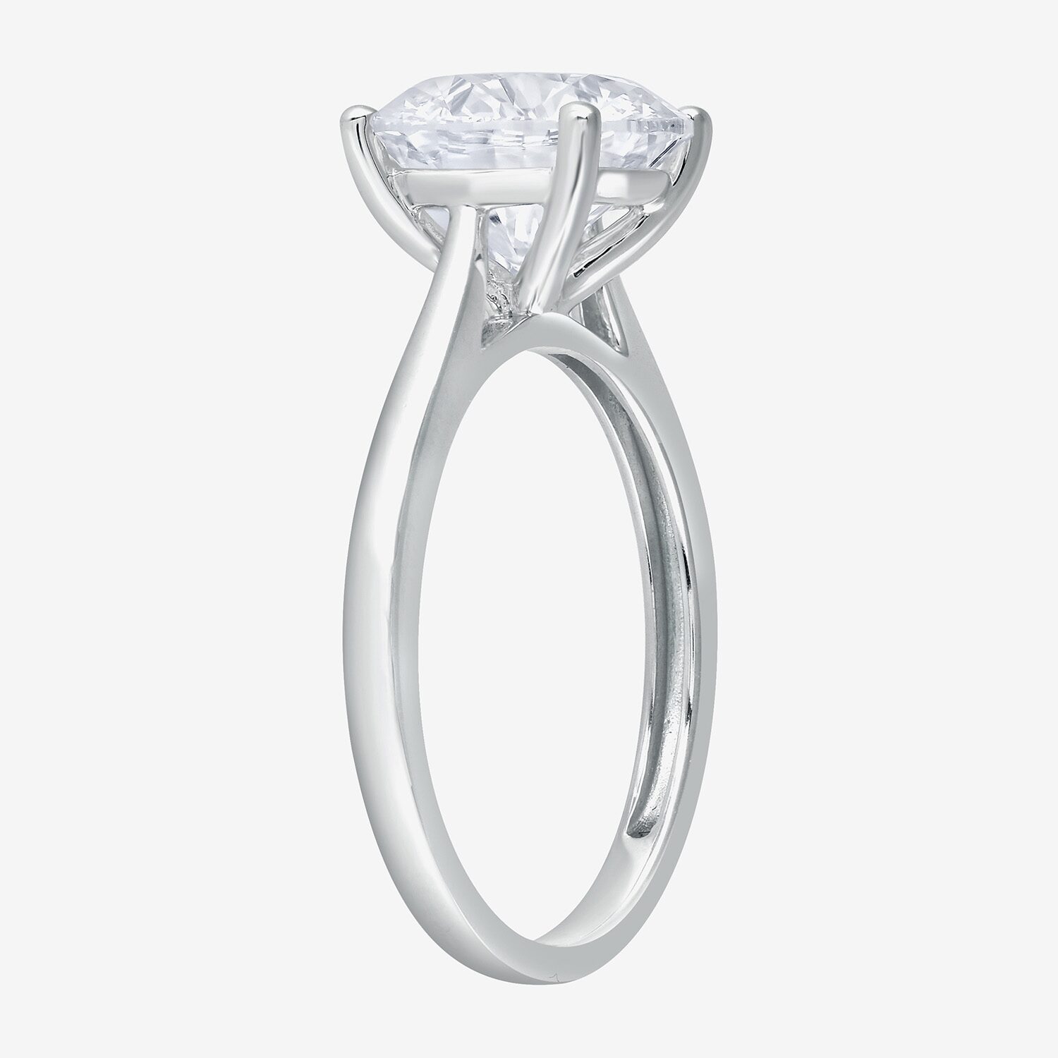 (G / Si1-Si2) Womens 3 1/2 CT. Lab Grown White Diamond 10K Gold Round Solitaire Engagement Ring