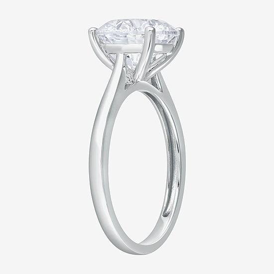 (G / Si1-Si2) Womens 3 1/2 CT. Lab Grown White Diamond 10K Gold Round Solitaire Engagement Ring