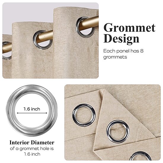 SUPERIOR® Noor Grommet Top Energy Saving Light-Filtering Set of 2 Curtain Panel