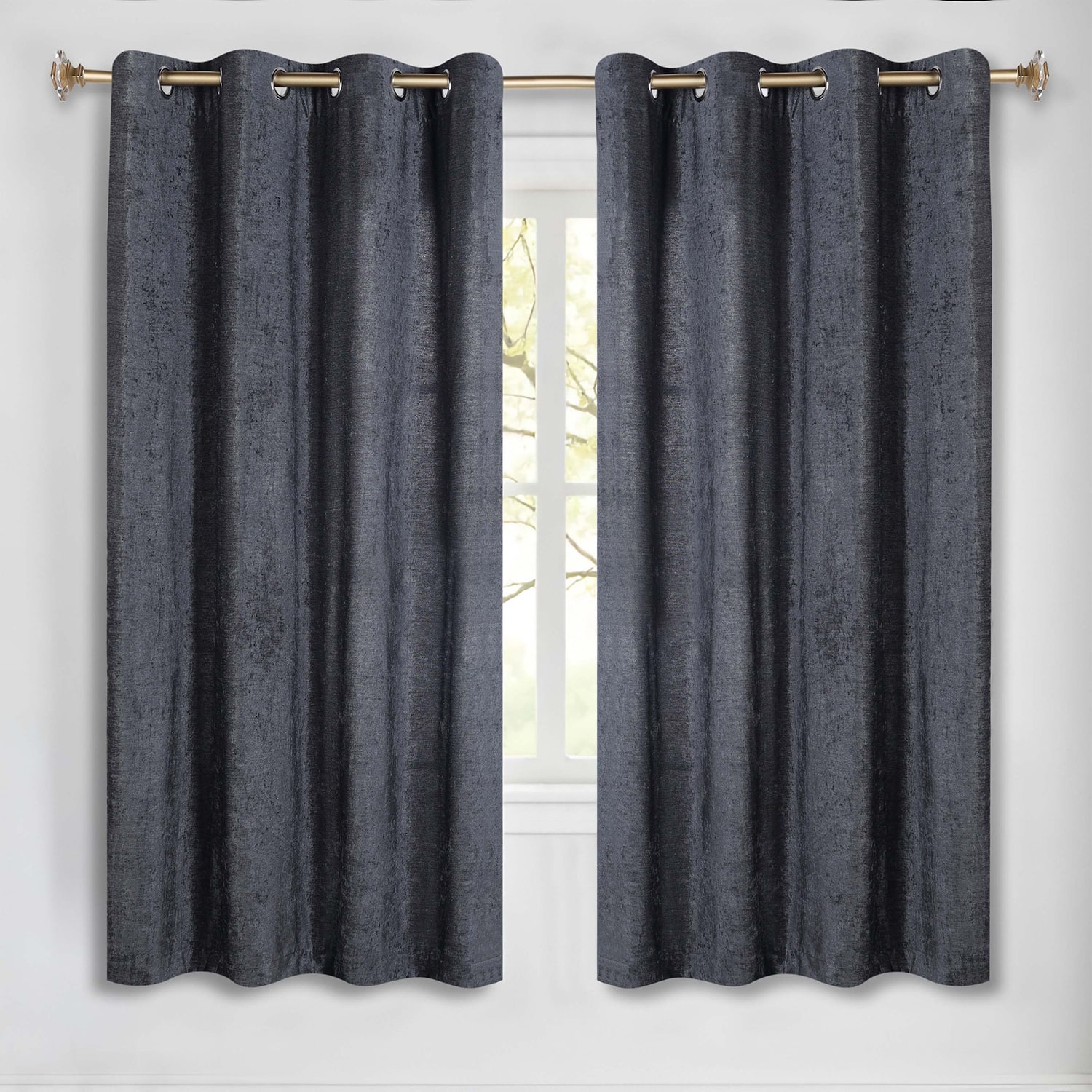 SUPERIOR® Nyan Grommet Top 100% Blackout Set of 2 Curtain Panel