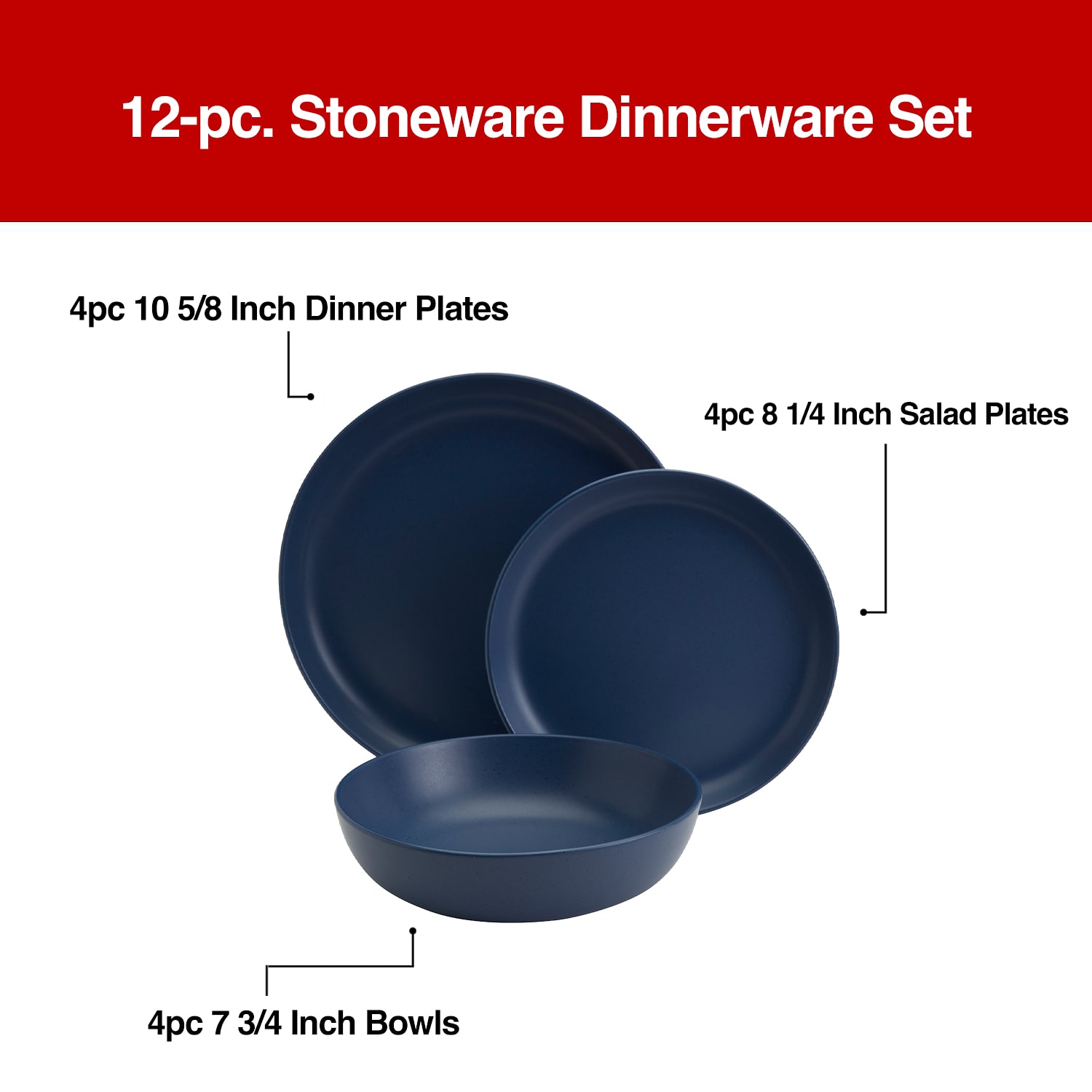 Fieldcrest Legacy Denim 12-pc. Stoneware Dinnerware Set