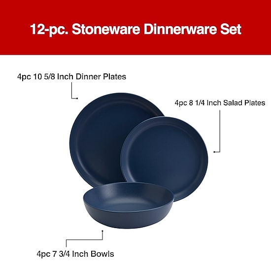 Fieldcrest Legacy Denim 12-pc. Stoneware Dinnerware Set - JCPenney