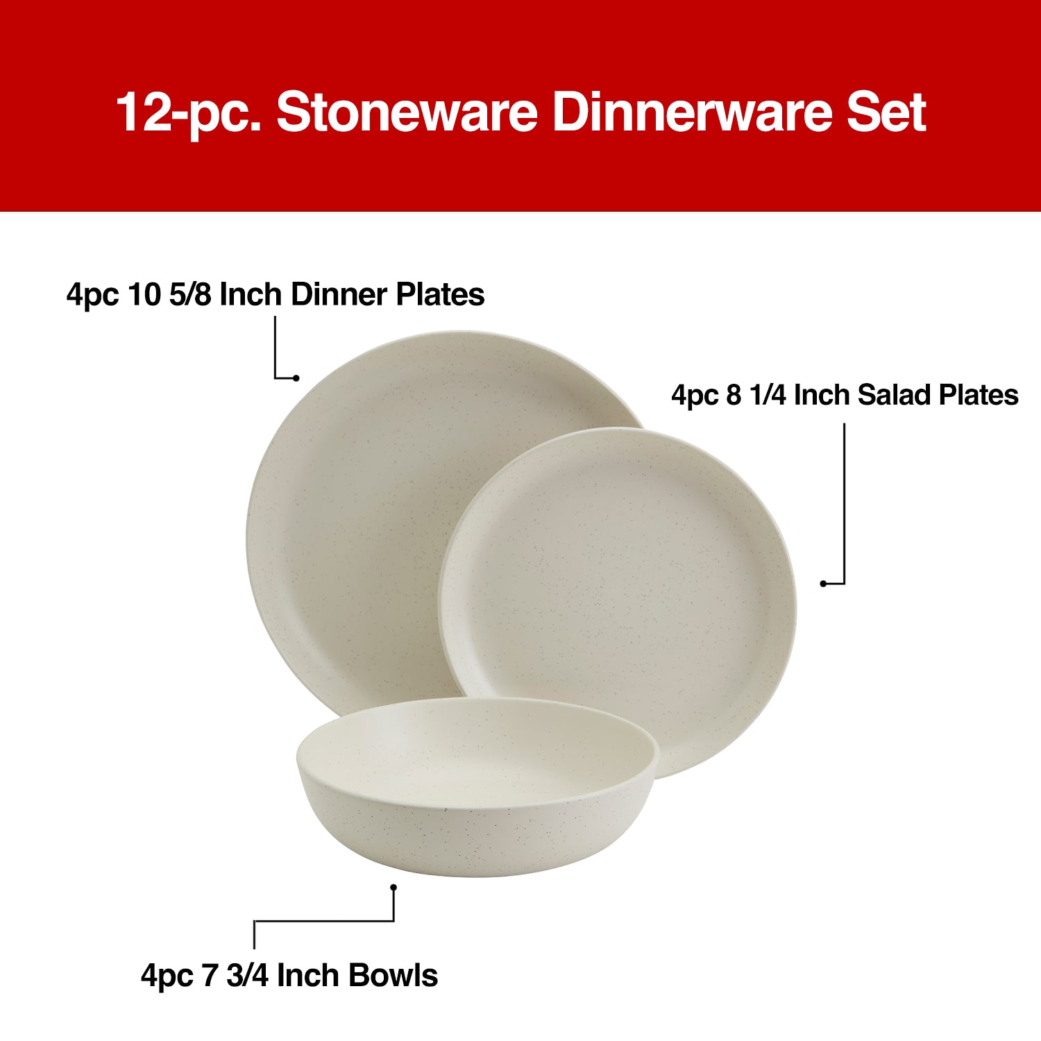 Fieldcrest Legacy 12-pc. Stoneware Dinnerware Set