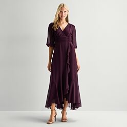 jcpenney evening dresses Long for Women Purple Color:Sea Breeze dec gifted Women's High Slit Chiffon Apparel Length