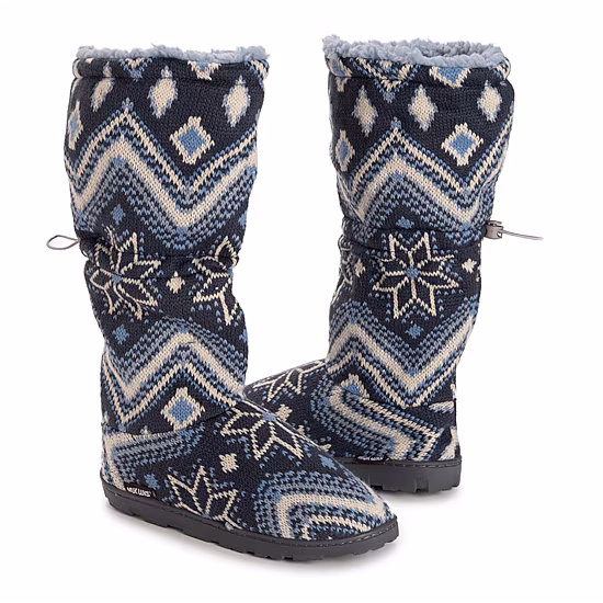 Muk Luks Womens Memory Foam Slip Resistant Bootie Slippers