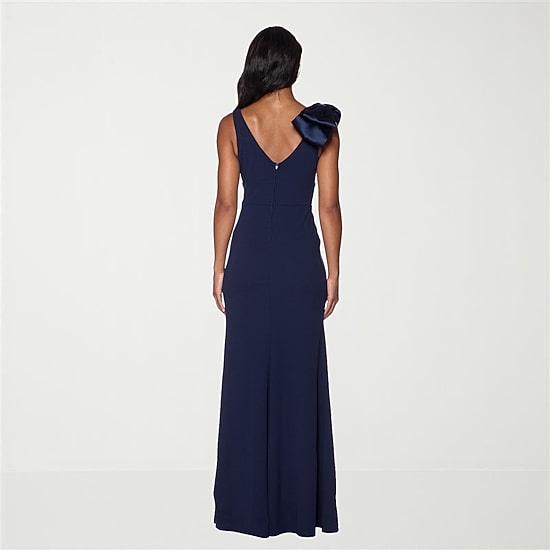 Premier Amour Womens V Neck Sleeveless Evening Gown