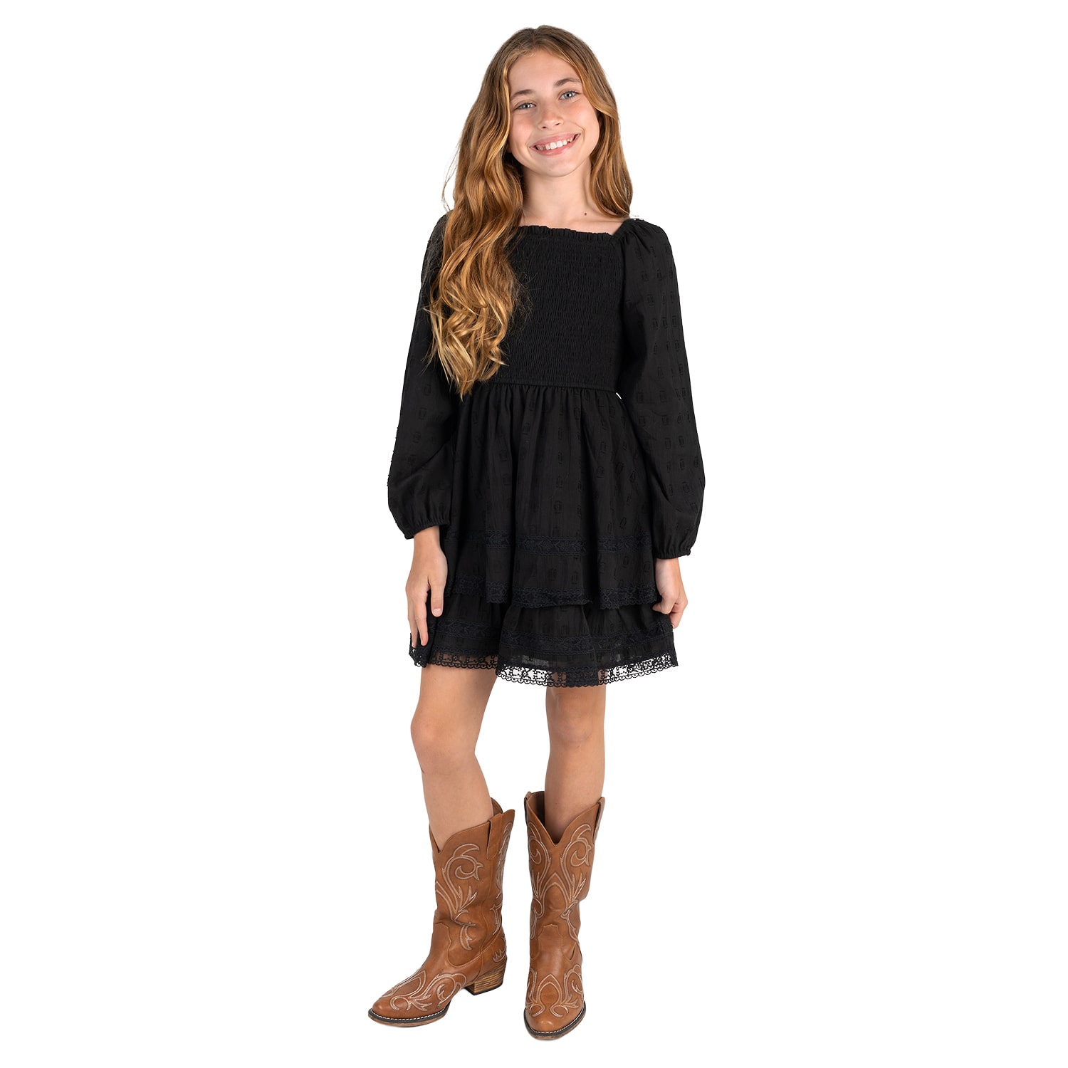 Rare Editions Big Kid Girls Long Sleeve A-Line Dress