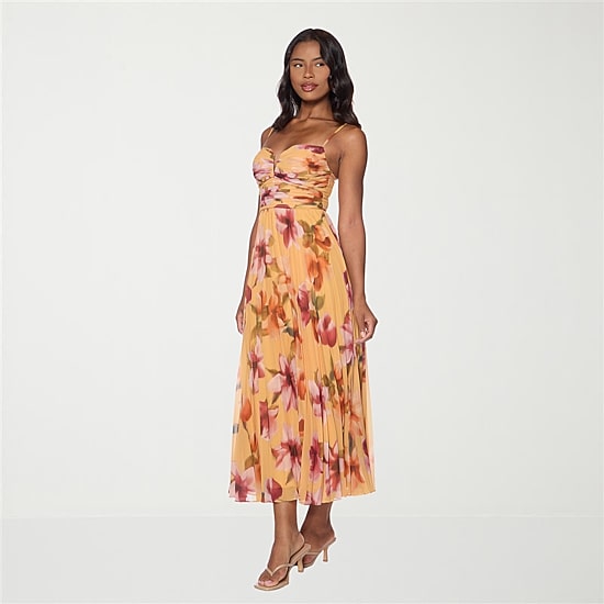 Premier Amour Womens Sweetheart Neck Sleeveless Floral Evening Gown