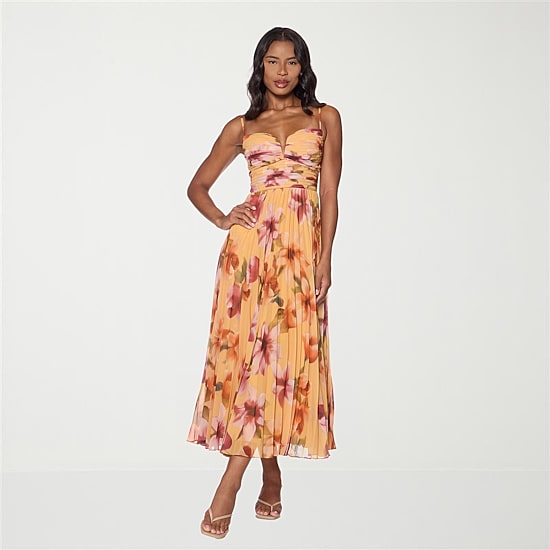 Premier Amour Womens Sweetheart Neck Sleeveless Floral Evening Gown
