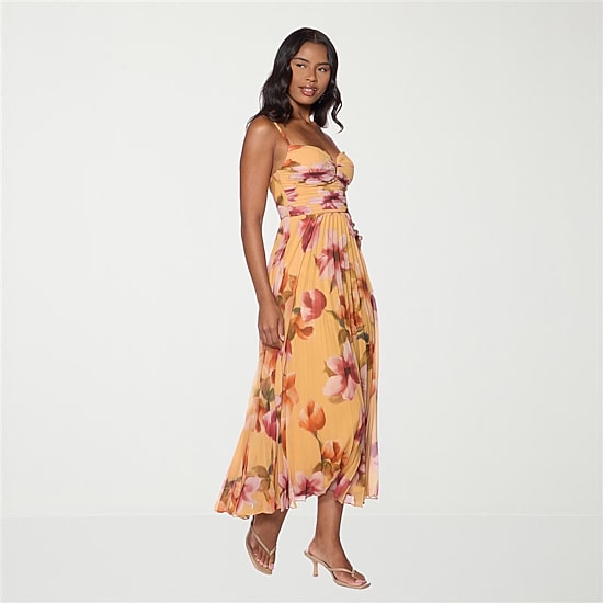 Premier Amour Womens Sweetheart Neck Sleeveless Floral Evening Gown