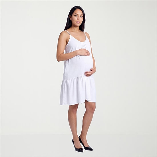 24seven Comfort Apparel Maternity Womens Maternity Scoop Neck Sleeveless A-Line Dress